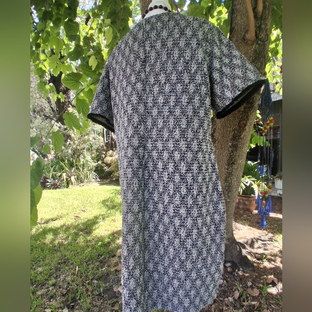 🔥Isaac Mizrahi Black White Tweed Midi Dress Size Large EUC & FREE GIFT - Picture 14 of 15